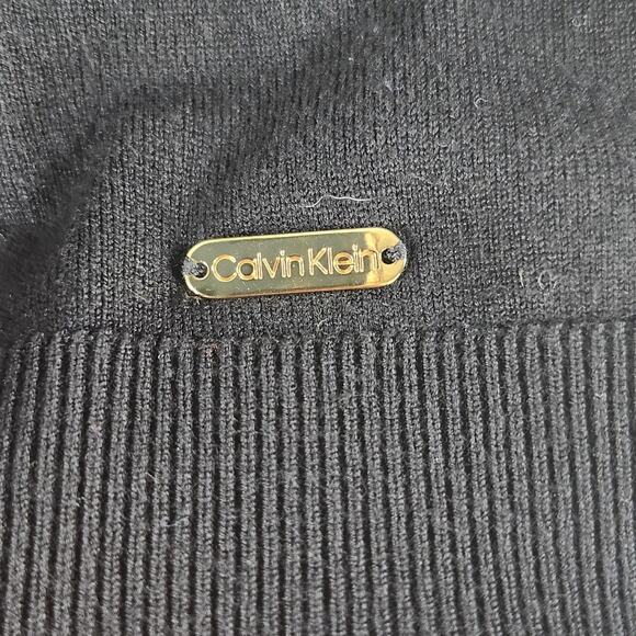 Calvin Klein Turtle Neck Sweater with Gold Buttons Womens Sz Small Black - Picture 5 of 8